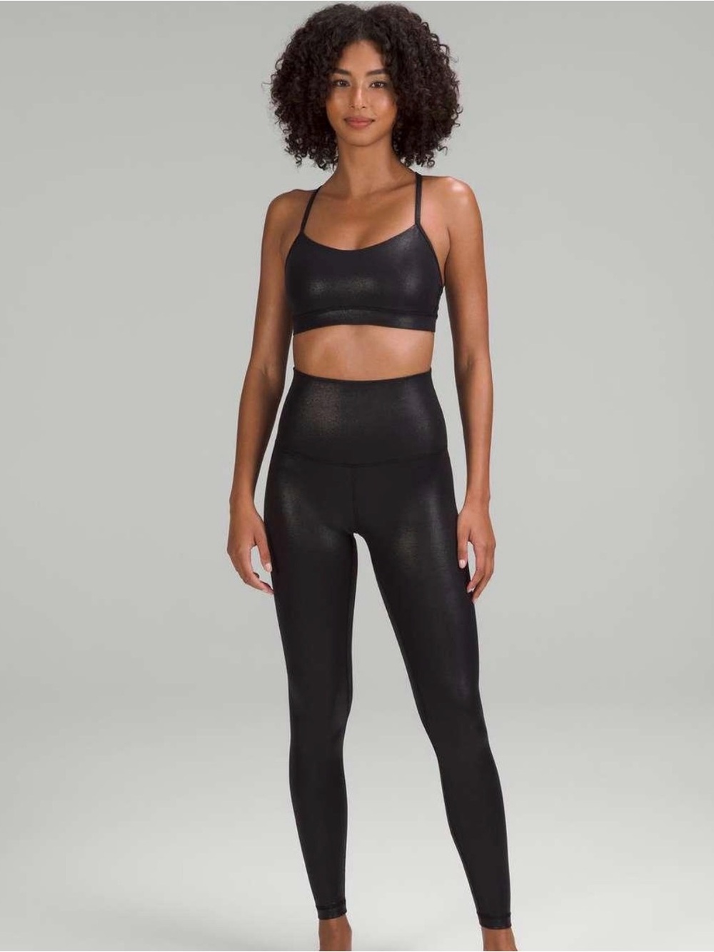 Lululemon Align High-Rise Pant 28” Shine Radiate Foil Print Black Size 2